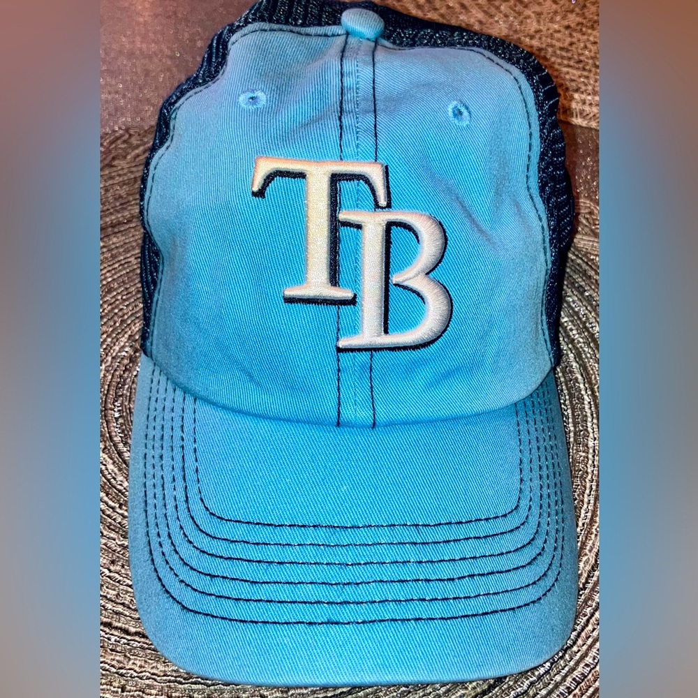 '47 Brand Tampa Bay Rays Snapback, Mesh Back Blue Baseball Hat, Embroidered Logo
